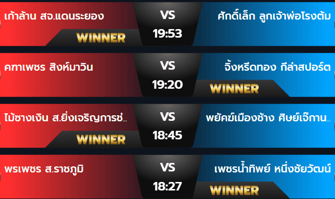 ผลมวยวันอาทิตย์ 2 กันยายน 2567