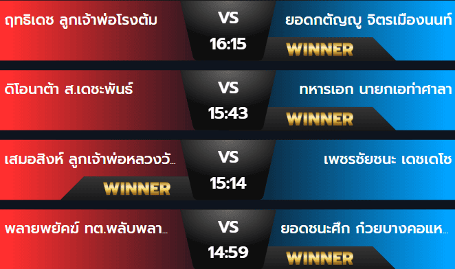 ผลมวยวันอาทิตย์ 2 กันยายน 2567